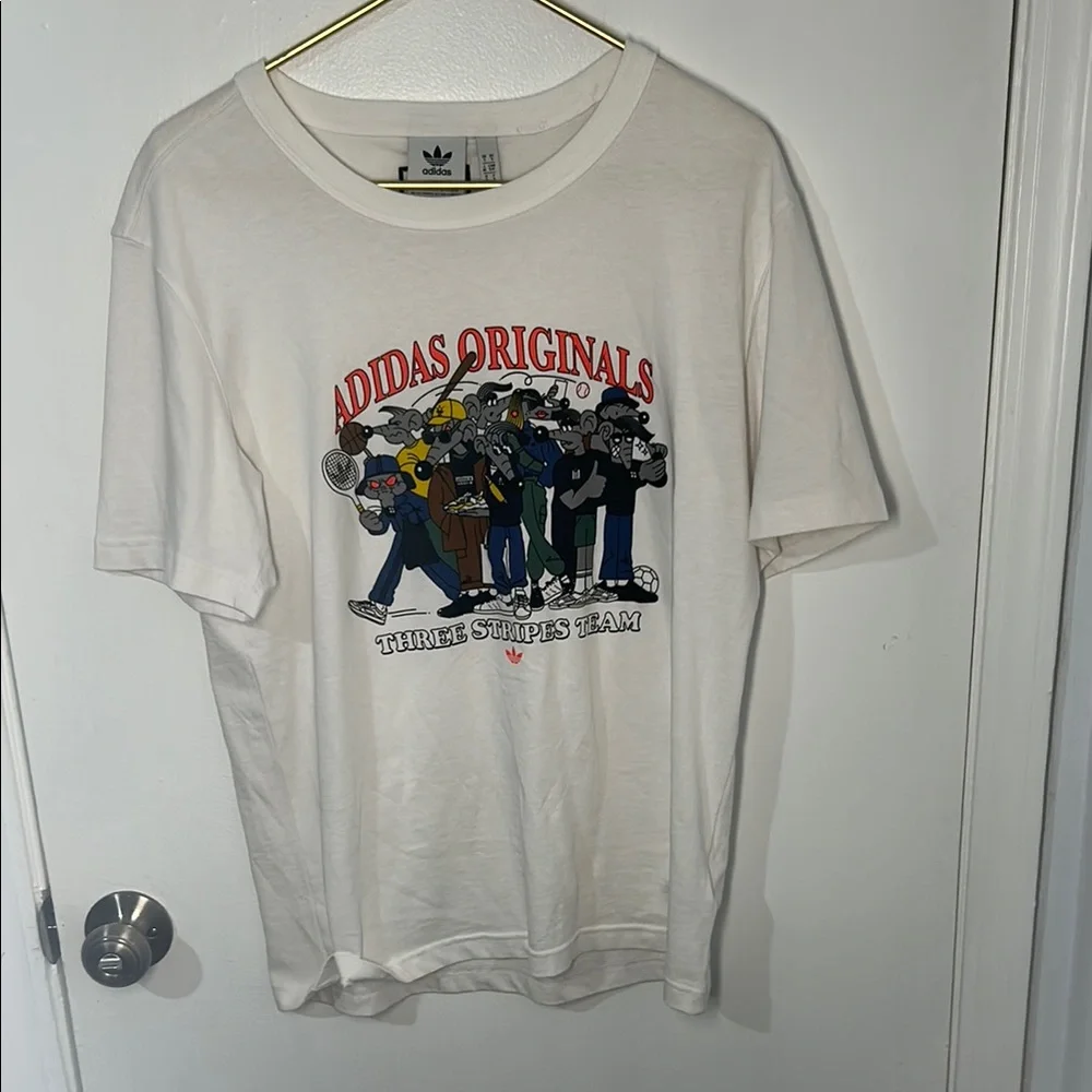Adidas Original Rate Union White Short Sleeve Tee Small